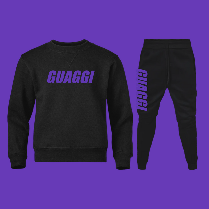MOTION SWEATER SET - BLACK PURPLE